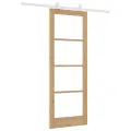 Porte Coulissante  avec Quincaillerie 'ORKDAL'en Bois Massif & Verre