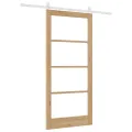 Porte coulissante  avec quincaillerie 'ORKDAL'en bois massif et verre
