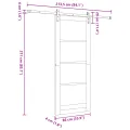 Porte coulissante  avec kit de quincaillerie 'ORKDAL'Blanche 86x211 cm