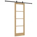 Porte Coulissante  avec Matériel "ORKDAL" Bois Massif et Verre
