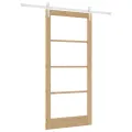 Porte coulissante avec quincaillerie 93x202 cm en bois massif de pin