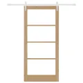 Porte coulissante avec quincaillerie 93x202 cm en bois massif de pin