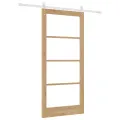 Porte coulissante avec quincaillerie 93x202 cm en bois massif de pin