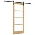 Porte Coulissante  avec Kit de Matériel 'ORKDAL'Bois Massif & Verre
