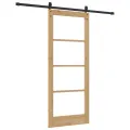 Porte Coulissante  avec Kit de Matériel 'ORKDAL'Bois Massif & Verre