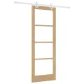 Ensemble de Porte Coulissante  avec Matériel 78x211 cm Bois Massif Pin