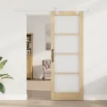 Ensemble de Porte Coulissante  avec Matériel 78x211 cm Bois Massif Pin
