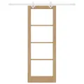 Ensemble de Porte Coulissante  avec Matériel 78x211 cm Bois Massif Pin