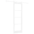 Porte coulissante  avec kit de quincaillerie 'ORKDAL'Bois massif blanc et verre