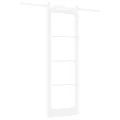 Porte coulissante  avec kit de quincaillerie 'ORKDAL'Bois massif blanc et verre