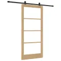 Porte Coulissante  avec Quincaillerie 'ORKDAL'en Bois Massif et Verre