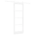 Porte coulissante  avec quincaillerie 'ORKDAL'en bois massif blanc et verre