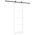 Porte coulissante  avec ensemble matériel Blanc 83x232 cm Bois massif Pin