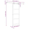 Porte coulissante  avec ensemble matériel Blanc 83x232 cm Bois massif Pin