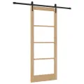 Porte coulissante  avec quincaillerie 83x202 cm en bois massif de pin
