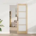 Porte coulissante  avec kit de quincaillerie 73.5x211 cm Bois massif en pin