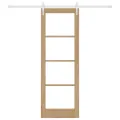Porte coulissante  avec kit de quincaillerie 73.5x211 cm Bois massif en pin