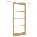Porte Coulissante  avec Kit de Quincaillerie 'ORKDAL'Bois Massif & Verre