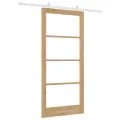 Porte Coulissante  avec Kit de Quincaillerie 'ORKDAL'Bois Massif & Verre