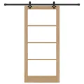 Porte coulissante  avec matériel 'ORKDAL'en bois massif et verre