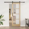 Porte Coulissante  avec Kit Quincaillerie 73.5x211 cm Bois Massif Pin