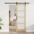 Porte Coulissante  avec Kit Quincaillerie 73.5x211 cm Bois Massif Pin