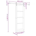 Porte Coulissante  avec Kit Quincaillerie 73.5x211 cm Bois Massif Pin