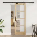 Porte Coulissante  avec Quincaillerie 73,5x211 cm Bois de Pin Massif