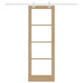 Porte coulissante  avec matériel 73.5x211 cm Bois massif en pin