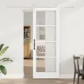 Porte coulissante  avec quincaillerie blanche 78x211 cm Bois massif en pin