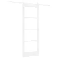 Porte coulissante  avec quincaillerie blanche 78x211 cm Bois massif en pin