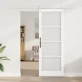 Porte coulissante  avec quincaillerie blanche 78x211 cm Bois massif en pin