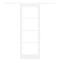 Porte coulissante  avec quincaillerie blanche 78x211 cm Bois massif en pin