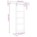 Porte Coulissante  avec Kit de Quincaillerie 'ORKDAL'Bois Massif Blanc & Verre
