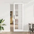 Porte coulissante  avec quincaillerie blanche 78x232 cm en bois massif
