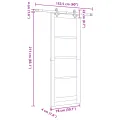 Porte Coulissante  avec Kit de Quincaillerie Blanche 78x211 cm en Bois Massif de Pin