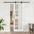 Porte coulissante  avec kit de matériel Blanc 78x232 cm Bois massif de pin