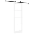 Porte coulissante  avec kit de matériel Blanc 78x232 cm Bois massif de pin