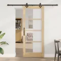 Porte coulissante  avec ensemble de matériel 'ORKDAL'en bois massif et verre