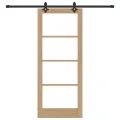 Porte coulissante  avec ensemble de matériel 'ORKDAL'en bois massif et verre