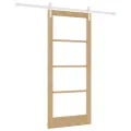 Porte coulissante  avec quincaillerie 'ORKDAL'en bois massif et verre