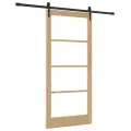 Porte Coulissante avec Matériel Set 93x202 cm Bois Massif Pin