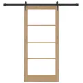 Porte Coulissante avec Matériel Set 93x202 cm Bois Massif Pin