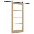 Porte Coulissante avec Matériel Set 93x202 cm Bois Massif Pin