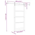 Porte Coulissante avec Matériel Set 93x202 cm Bois Massif Pin