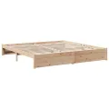 Lit bibliothèque sans matelas 200x200 cm bois massif de pin