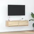 Meuble TV  Chêne Sonoma 100x31x25,5 cm en bois d'ingénierie