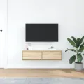 Meuble TV  Chêne Sonoma 100x31x25,5 cm en bois d'ingénierie