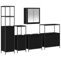 Ensemble de meubles de salle de bain 5 pièces en bois d'ingénierie chêne noir