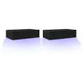 Meubles TV avec éclairage LED 2 pièces Chêne noir 60 x 35 x 15,5 cm